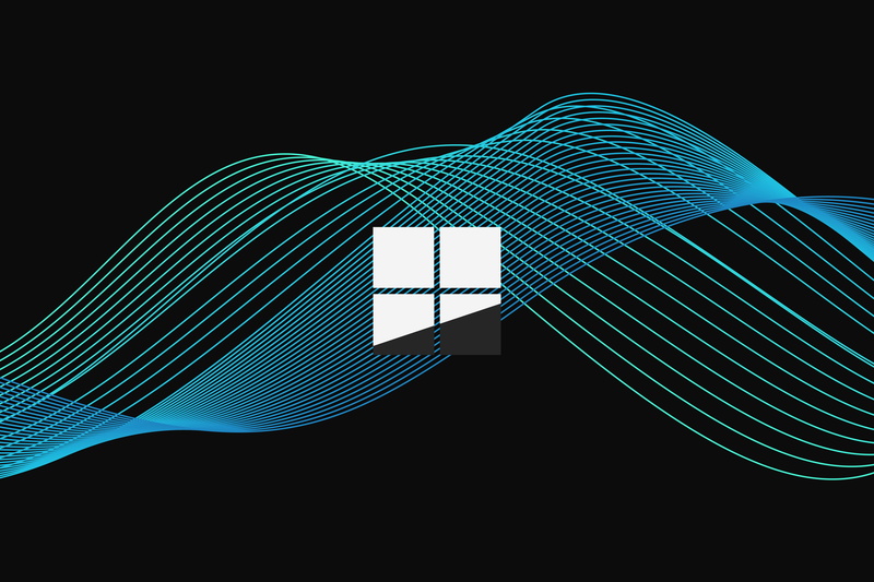 lines, logo, Microsoft, black, simple background, edge, waveforms, 4K, windows logo