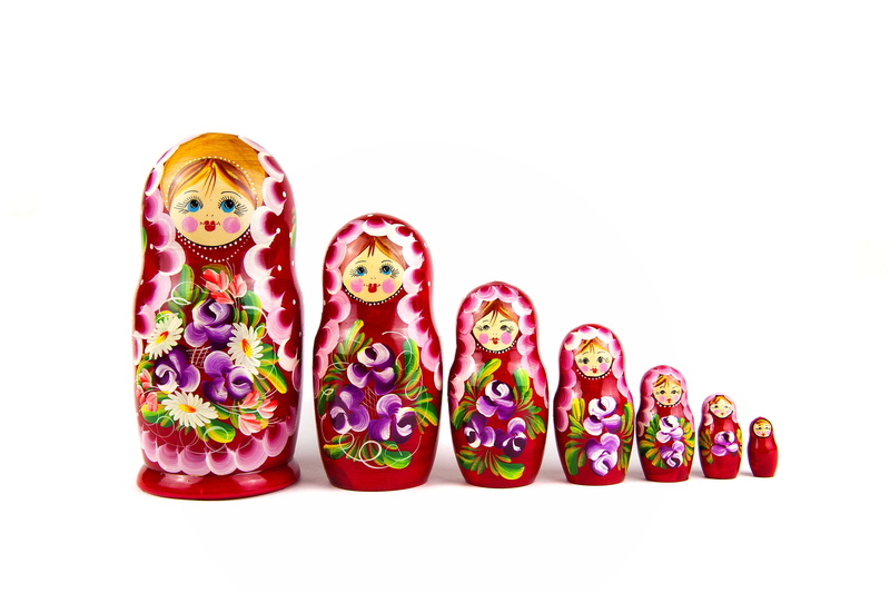 russian Nesting Doll, in a row, set, baby doll, souvenir, wood, baby, doll, slave, culture, within, typical, babushka, red, art and craft, arts culture and entertainment