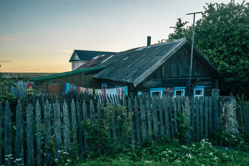 babushka, trees, village, plant, russia, home, cherepovets, day, wood - material, barrier, growth, land, building exterior, 4K, fence, wood, building