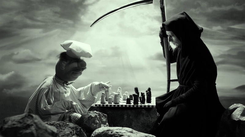 sculpture, men, people, Chess, Hoods, holding, rock, city, headshot, sky, lifestyles, clouds, artwork, Fan Art, built structure, clothing, 1080P, Cook