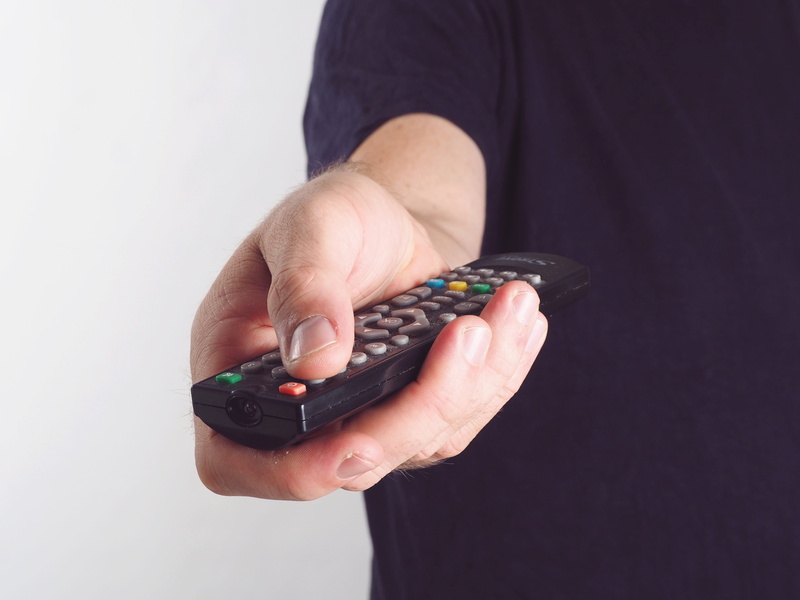 technology, indoors, film, 4K, transmitter, close-up, control, monitor, studio shot, screen, watch tv, satellite dish, hand, device, broadcast, finger