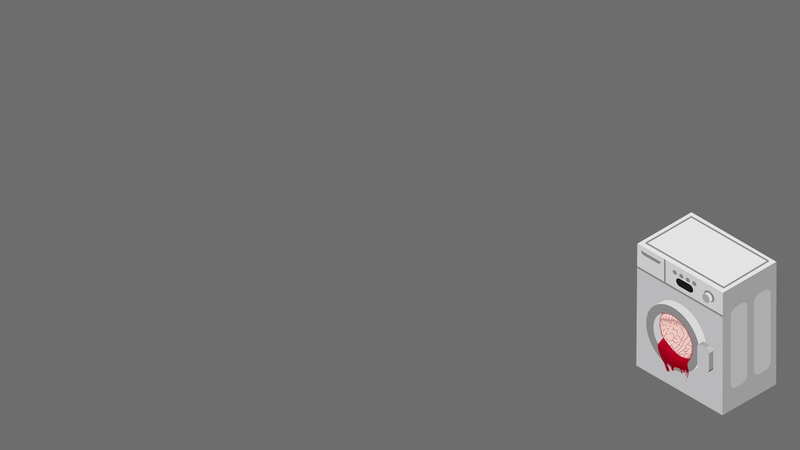 blood, 2K, washing machine, monochrome, brain