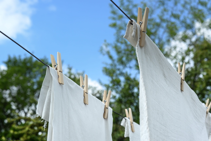 laundry, washer, drying, white color, sheet, clothes, focus on foreground, clothesline, 5K, hygiene, plant, housework, fabric, household, clean, clothespin