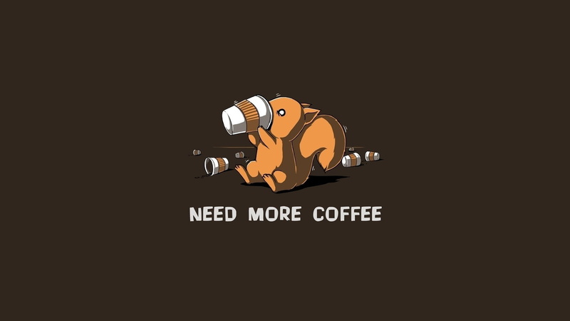 simple background, background, squirrel, simple, humor, 1080P, coffee