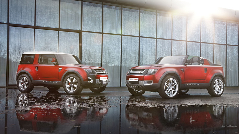 motor vehicle, luxury, transportation, street, land vehicle, mode of transportation, black, architecture, city, red, built structure, rain, wet, Land Rover DC100