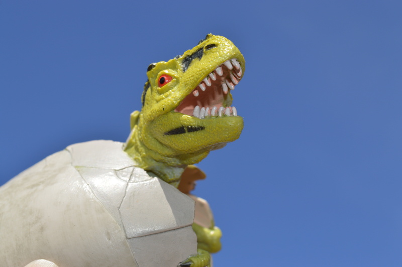 animal, hatching, one animal, animal mouth, dinosaur, reptile, jurassic, lizard, clear sky, animal representation, 5K, mouth, animal body part, toy, hatch