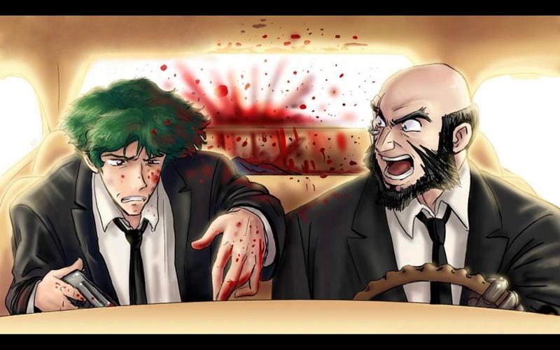 bebop, cowboy bebop, art, anime, 720P, cowboy, hd, x, Pulp Fiction, parody, fiction, pulp