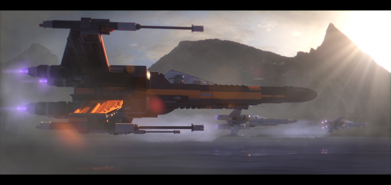 art, force, Star Wars, hd, lego, x, awakens, spaceship, 2K, wing, star, wars, windows, Star Wars: The Force Awakens, lego star wars, 3600x1700 px, technology