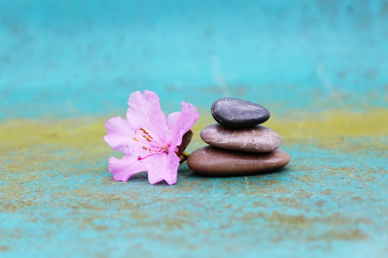 freshness, background, stone balance, near, spa Treatment, stones, 1080P, pink, nature, spring, three, stack, blue, wood - material, stamp, table, day