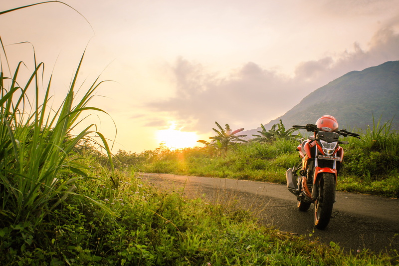 outside the house, road, travel, rural Scene, helmet, people, land, adult, mid adult, land Vehicle, mode of transportation, crash helmet, adults only, Motorcycle