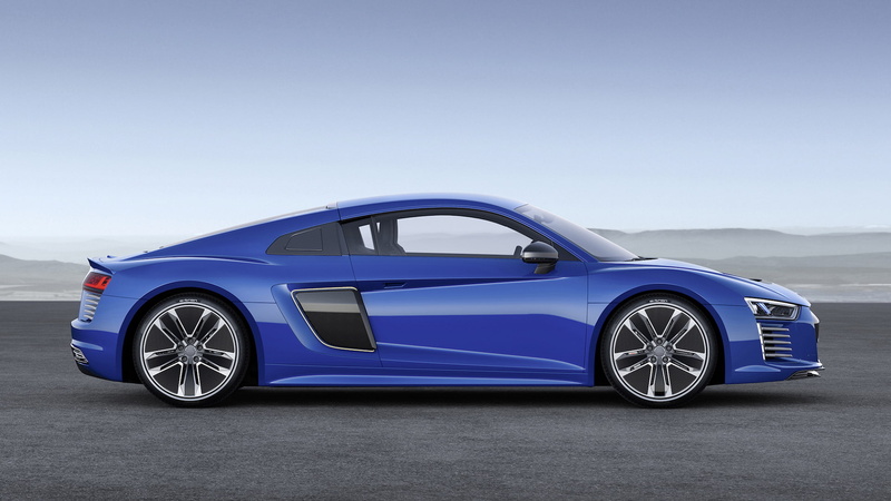 2016, view, side, blue car, blue, audi r8, car, r, side view, 1080P, audi