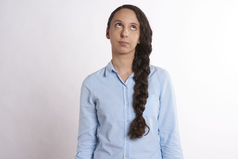 occupation, annoyed, indoors, studio shot, waist up, 5K, bored, long hair, office, corporate, women, portrait, sad, face, managing emotions, expression