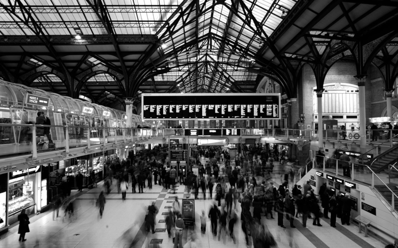 transportation, clock, real people, large group of people, travel Destinations, text, group of people, railroad Station, architecture, England, travel