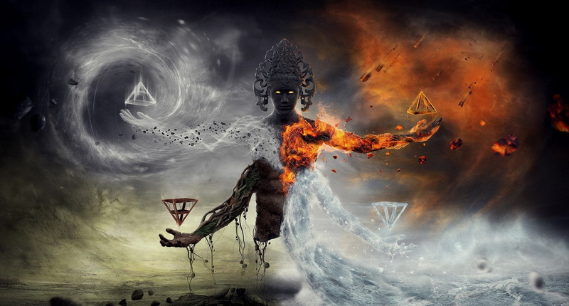 fantasy art, four elements, 1080P, artwork