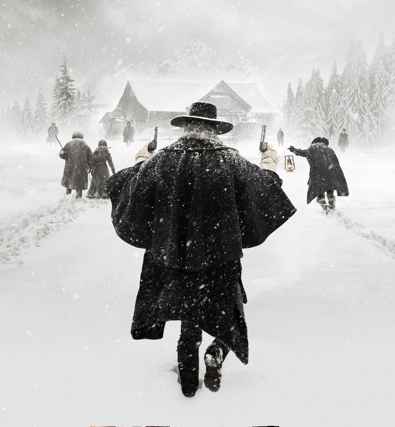 The Hateful Eight, gray, holding, man, revolvers, two, black, coat, wearing, Quentin Tarantino, 5K, photography, closeup