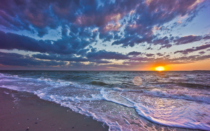tranquil scene, beach, cloud - sky, horizon, land, sunset, wave, water, scenics - nature, aquatic sport, something beautiful nature  1920x1200, sky, tranquility