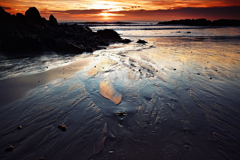 low tide, tranquility, solid, tranquil scene, land, sky, horizon, 2K, nature, idyllic, no people, sand, rock, beauty in nature, sunset, water, outdoors