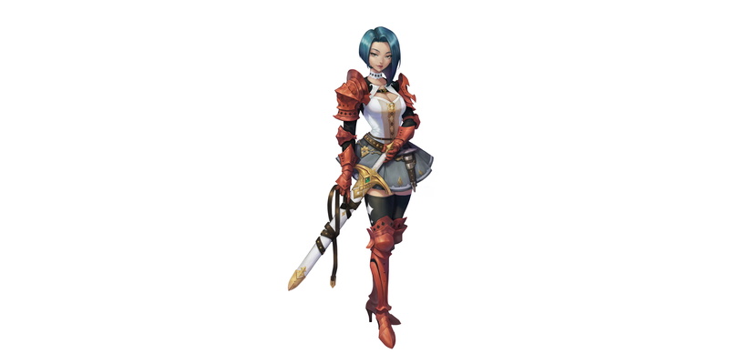 Background, Minimalism, Soyun Won, Art, Fantasy, Armor, Sword, Red Knight, Girl, Style, 8K, Character