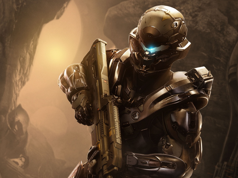 character, motorcycle, rifle, Games, halo 5, one person, Video, Background, headwear, aggression, weapon, 2015, security, helmet, Locke, waist up, 5K