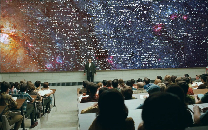 built structure, mathematics, universe, looking, nebula, space, watching, women, group of people, Chalkboard, 1080P, lifestyles, men, architecture, crowd