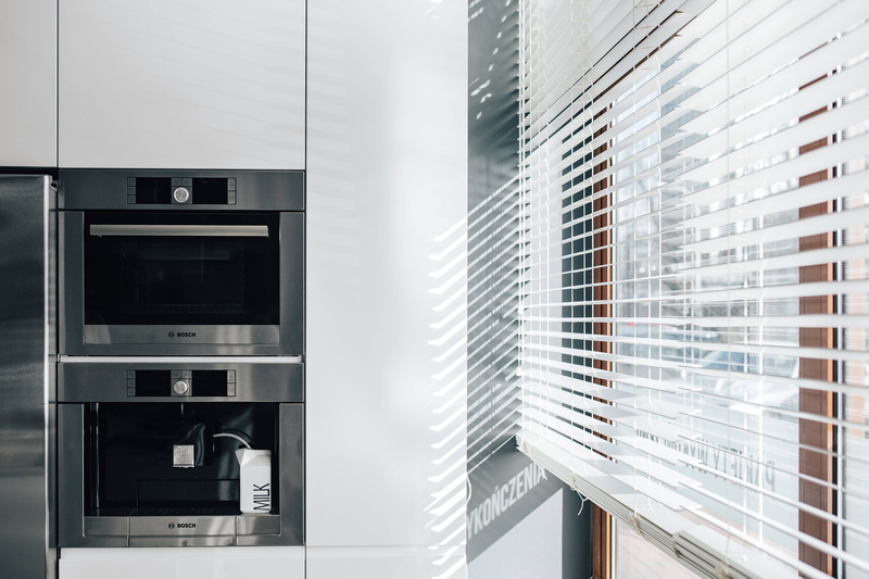 fridge, modern, 5K, design, equipment, business, glass - material, contemporary, building, appliance, white color, domestic Kitchen, blinds, office building exterior