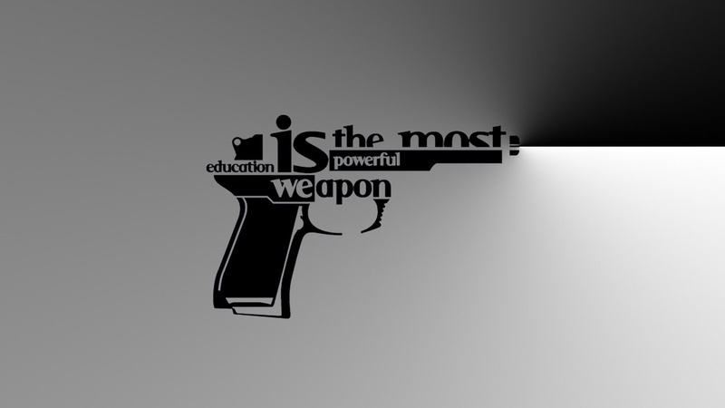 education, powerfull, gun, black and white, 1080P, hd, weapon, powerful