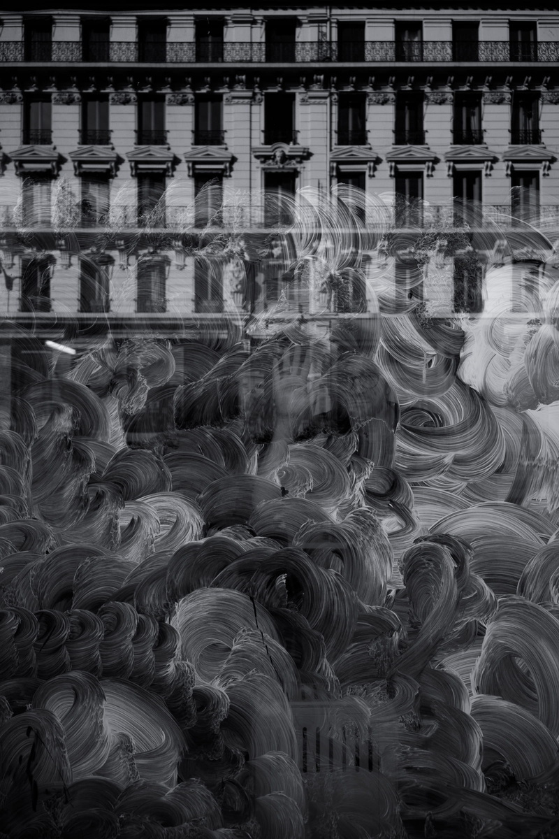 grease, close-up, abundance, large group of objects, arrangement, full frame, building, no people, in a row, built structure, smear, painting, transparent