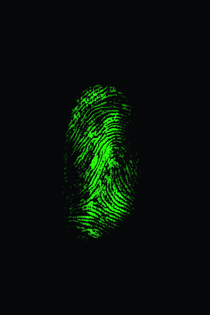 fingerprint, finger, trace, 5K, scanner, green