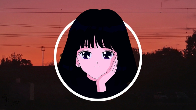1080P, anime, Sailor Saturn, hotaru tomoe, Sailor Moon, Vector trace, anime_irl, sunset