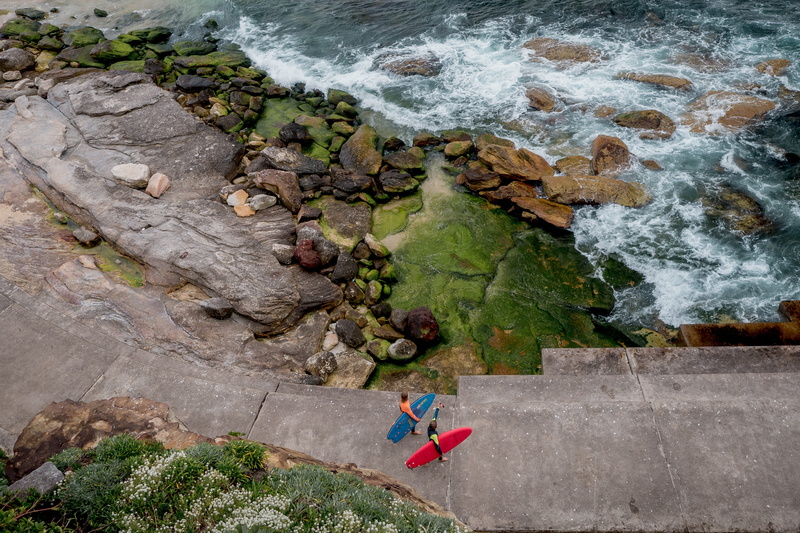lifestyles, rock - object, high angle view, beauty in nature, leisure activity, grass, men, ocean, human, plant, sport, algae, person, sea, rock, land