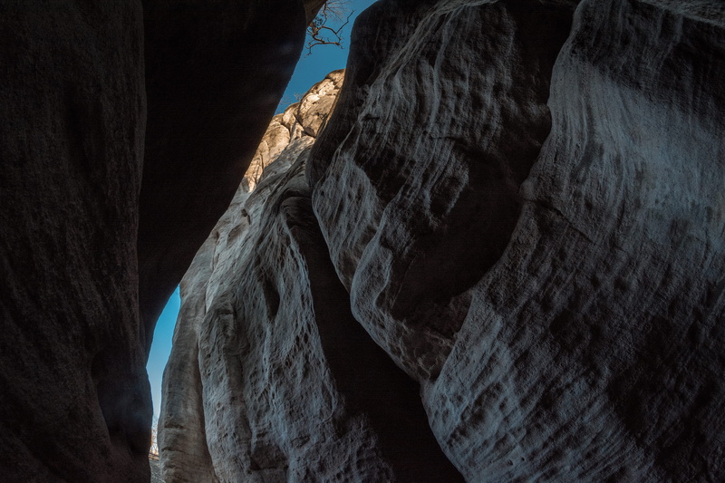 travel destinations, rock formation, non-urban scene, solid, beauty in nature, adventure, rock, eroded, czech republic, nature, cave, low angle view, outdoors