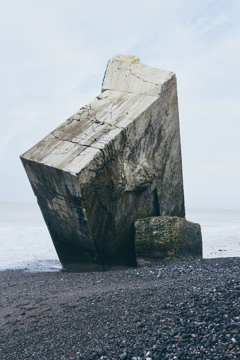 sky, square, solid, promontory, rock, built structure, nature, tranquility, gray, water, scenics - nature, concrete, architecture, monument, dirt road