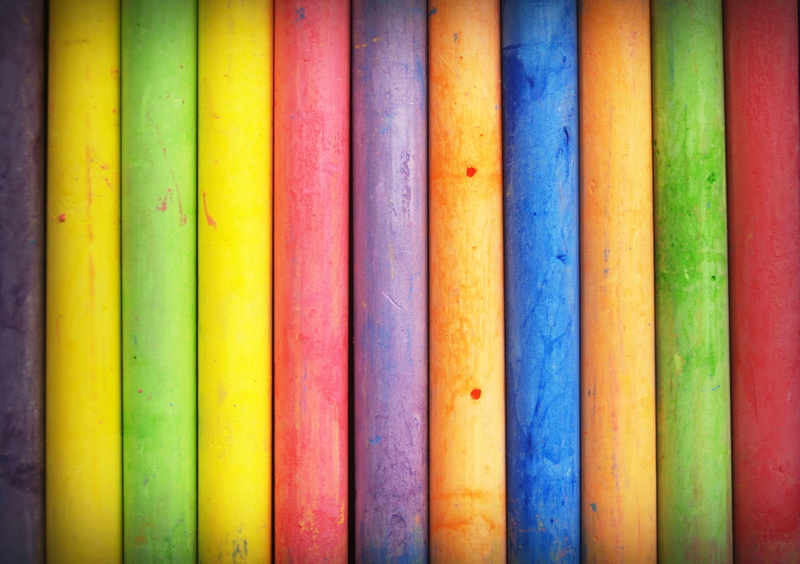 paint, silly, indoors, pink, in a row, close-up, side by side, craft, large group of objects, yellow, red, chalk, art and craft, leaf, creativity, no people
