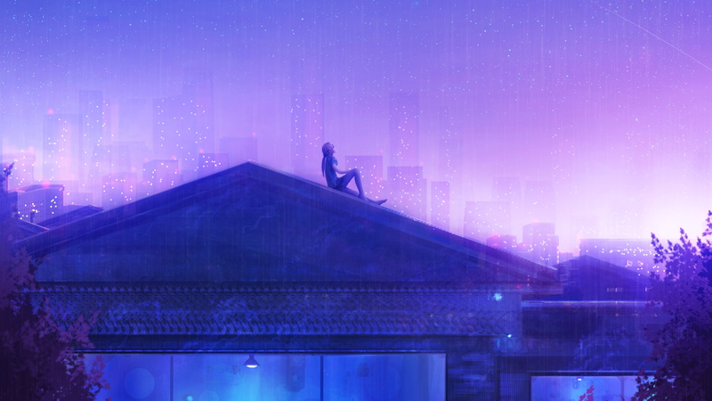 4K, Girly, Dream, k, Stars, Puple, Sky, Counting