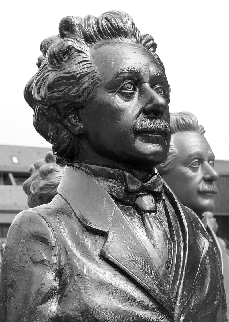belief, theory of relativity, physics, ulm, sky, exhibition, female likeness, art and craft, statue, built structure, outdoors, clear sky, creativity, 5K