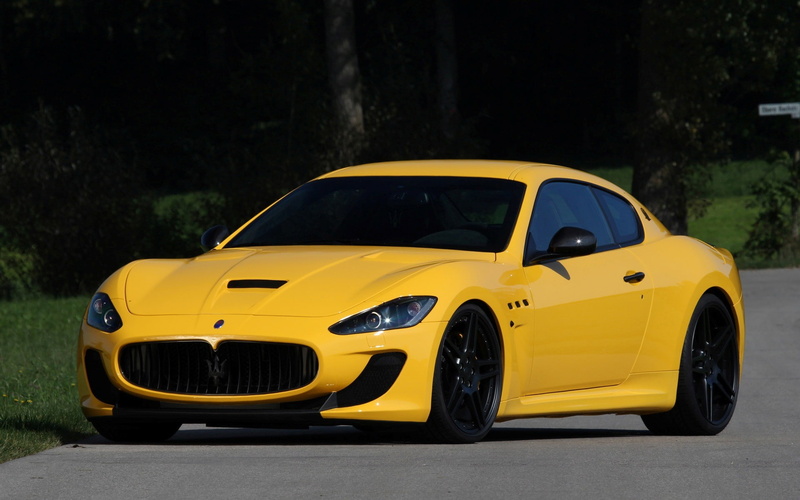 tree, personal land vehicle, city, motor vehicle, stationary, travel, Novitec, road, Maserati Gran Turismo MC Stradale, 1080P, no people, mode of transportation