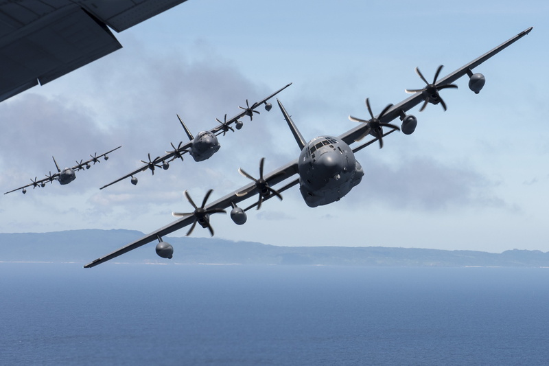 helicopter, security, motion, 17th special operations, outdoors, 2K, airplane, water, mode of transportation, military, j, flying, Mc-130J Commando Ii