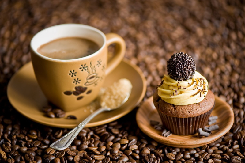 saucer, freshness, kitchen utensil, mugs, coffee, table, cupcake, warm, no people, close-up, ceramic, cup, brown, coffee beans, depth of field, truffle