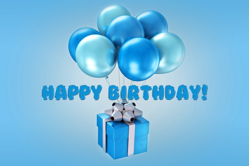 best, happy, happy birthday, Blue Baloons, 2K, birthday