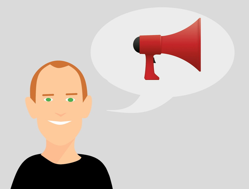 link, puffery, media, message, design, banner, creative, idea, notification, communication, notion, smiling, bullhorn, computer icon, progression, publicity