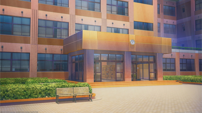 reflection, office, anime school, empty, day, outdoors, glass - material, scenic, built structure, building exterior, 1080P, modern, architecture, doors