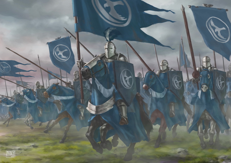 knight, 720P, House Arryn, flag, army, digital art, war, warrior, Game of Thrones
