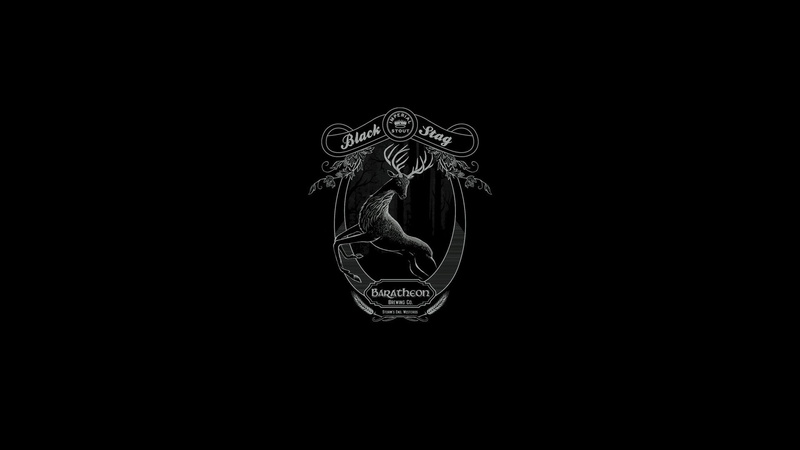 House Baratheon, Game Of Thrones, black background, Stags, 1080P