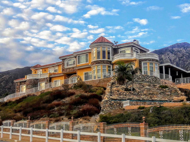 famous Place, 4K, travel, big house, plant, building, built structure, history, sky, inland empire, residential, mountain, architecture, real estate, mansion
