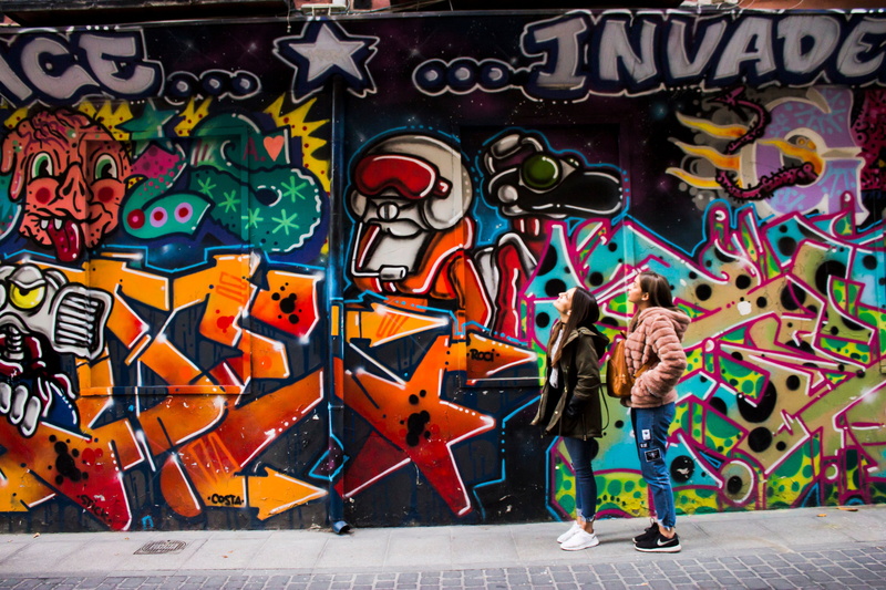 design, adult, mural, human body part, real people, males, staring, architecture, wall, artist, standing, graffiti, men, paint, street art, two people