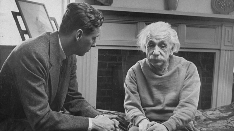 Albert Einstein, monochrome, men, sitting, Moustache, 1080P, Scientists