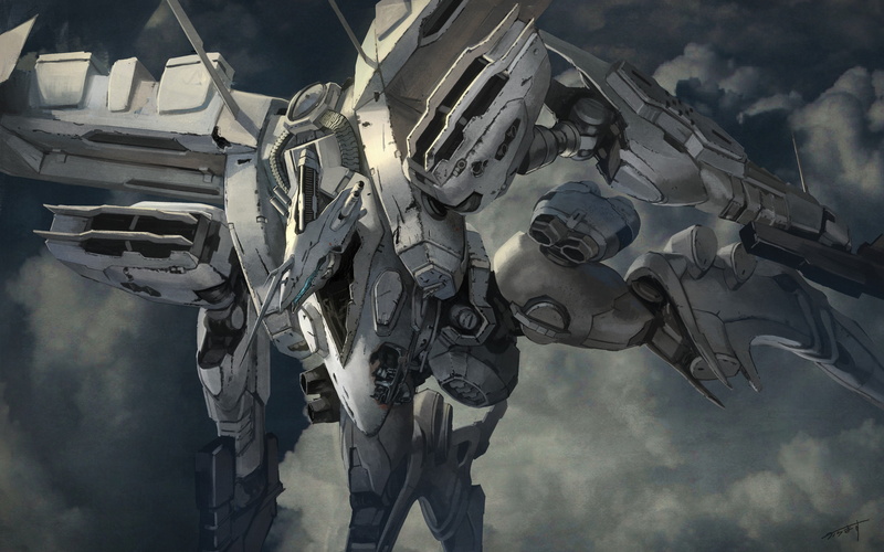 4K, armored core for answer, Armored Core, mech, digital art, white glint