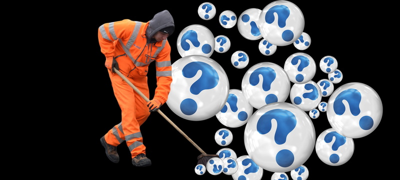 waste management, black background, adult, dispose of, protection, bobbles, mark, street sweeper, suit, studio shot, males, men, one person, wearing, safety