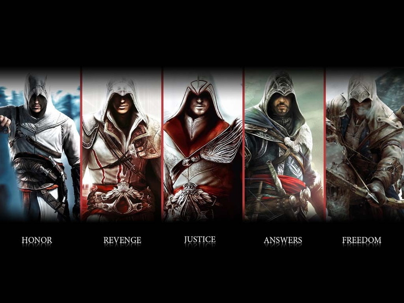 honor, Assassins Creed 3, Connor Kenway, Answers, assassins creed, Justice, 480P, Assassins Creed 2, Assassins Creed: Brotherhood, Altaïr Ibn LaAhad, Ezio Auditore Da Firenze