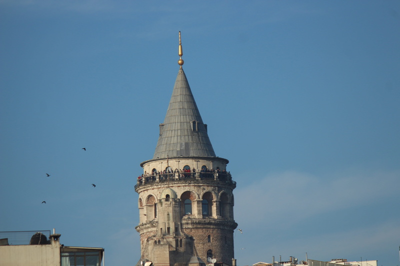 date, outdoors, travel destinations, landscape, turkey, tourism, belief, spirituality, old, tall - high, galata tower, low angle view, clear sky, blue